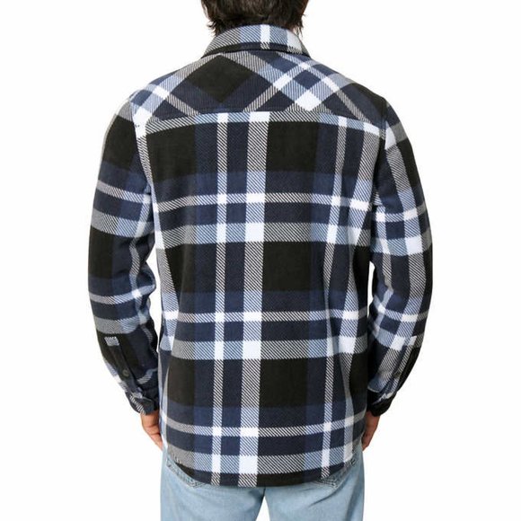 Blue/Black NWT Freedom Foundry Men’s Super Plush Shirt Jacket - Picture 7 of 7
